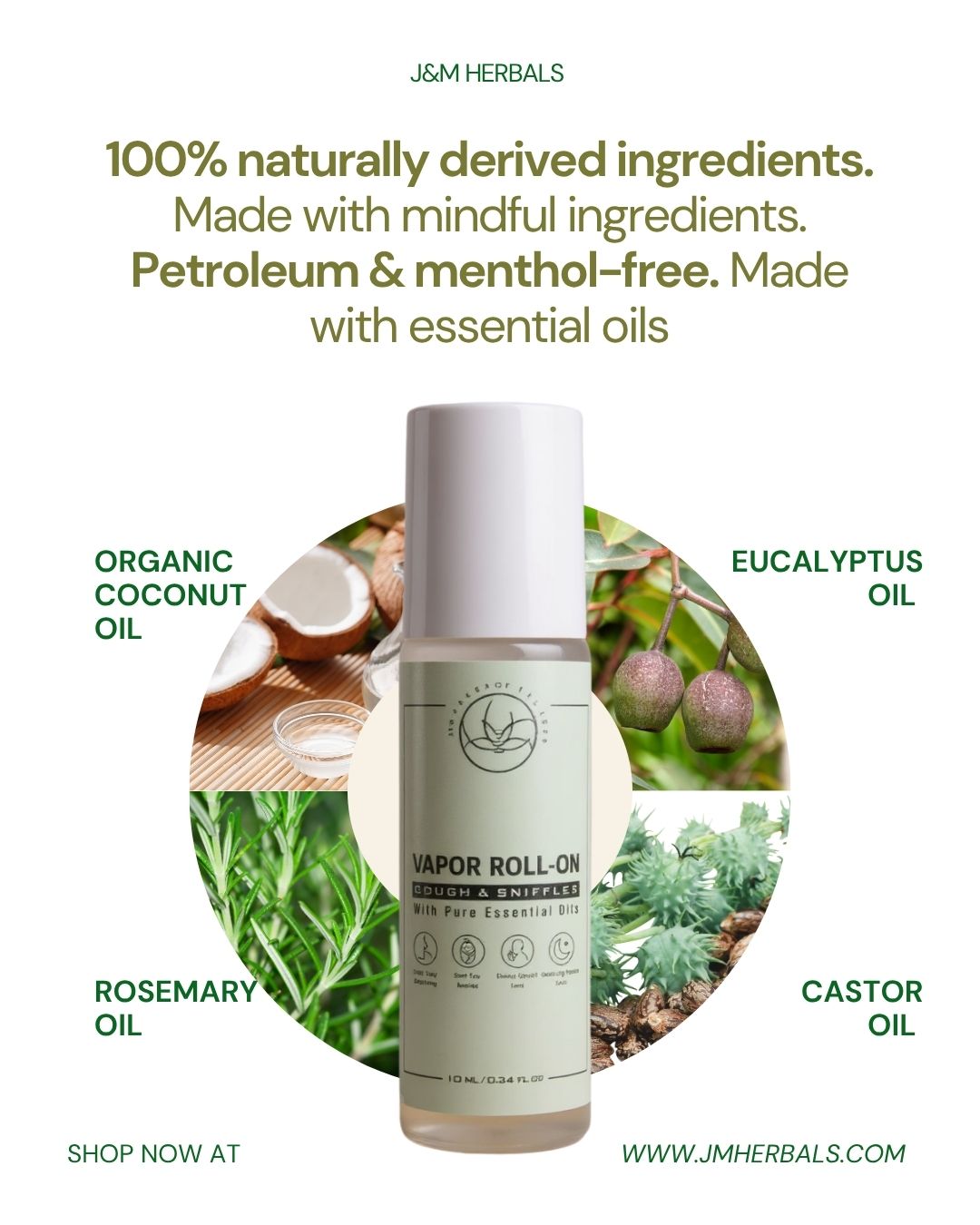 Vapor Roll-On – Natural Relief for Cough, Congestion & Headaches, Safe for babies, moms & families.