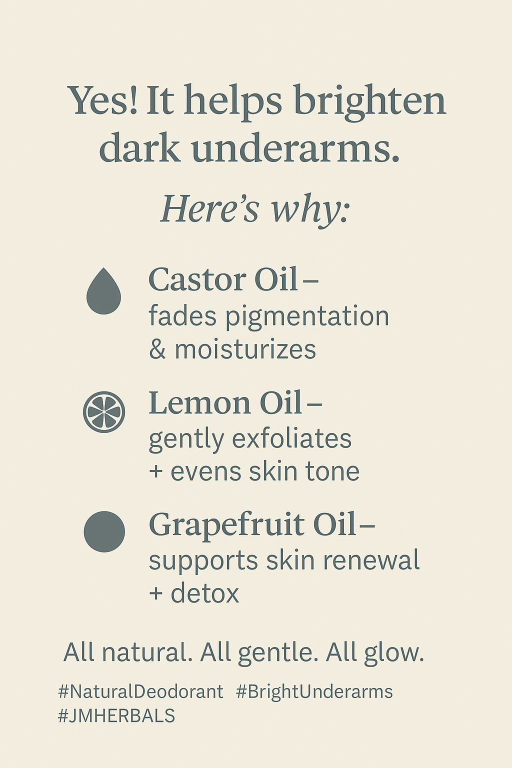 Natural Deodorant with magnesium and castor oil