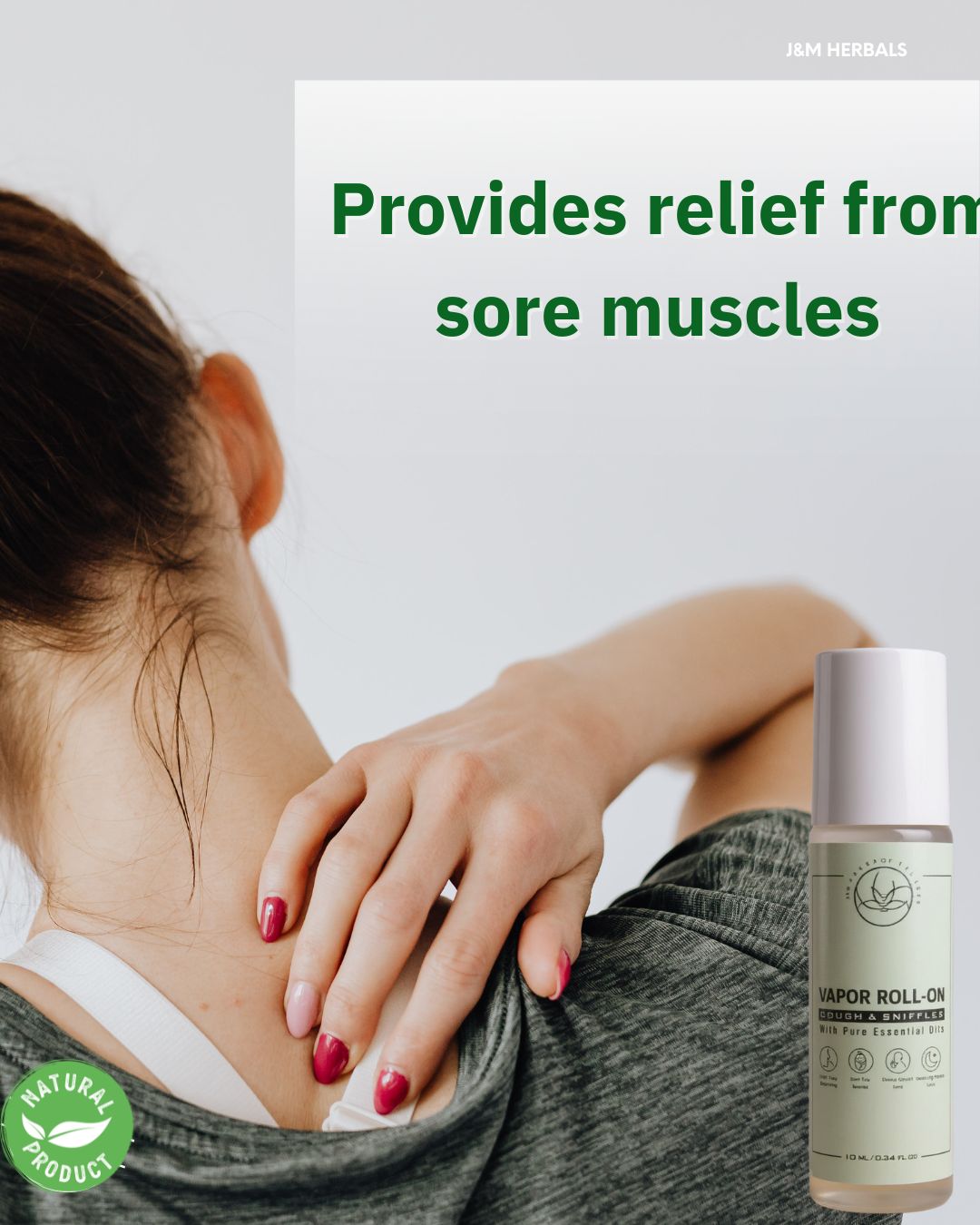 Vapor Roll-On – Natural Relief for Cough, Congestion & Headaches, Safe for babies, moms & families.