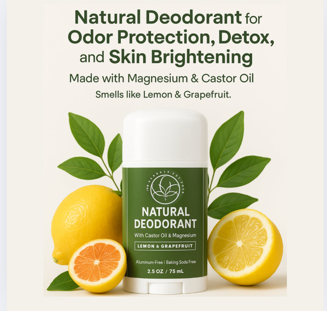 Natural Deodorant with magnesium and castor oil