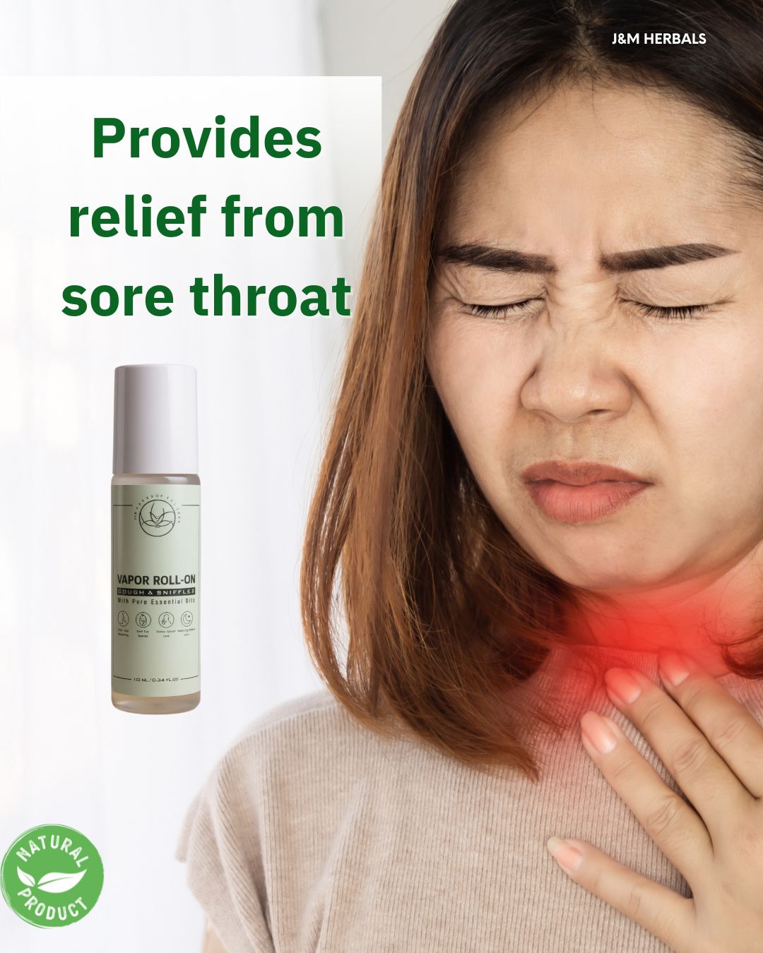 Vapor Roll-On – Natural Relief for Cough, Congestion & Headaches, Safe for babies, moms & families.