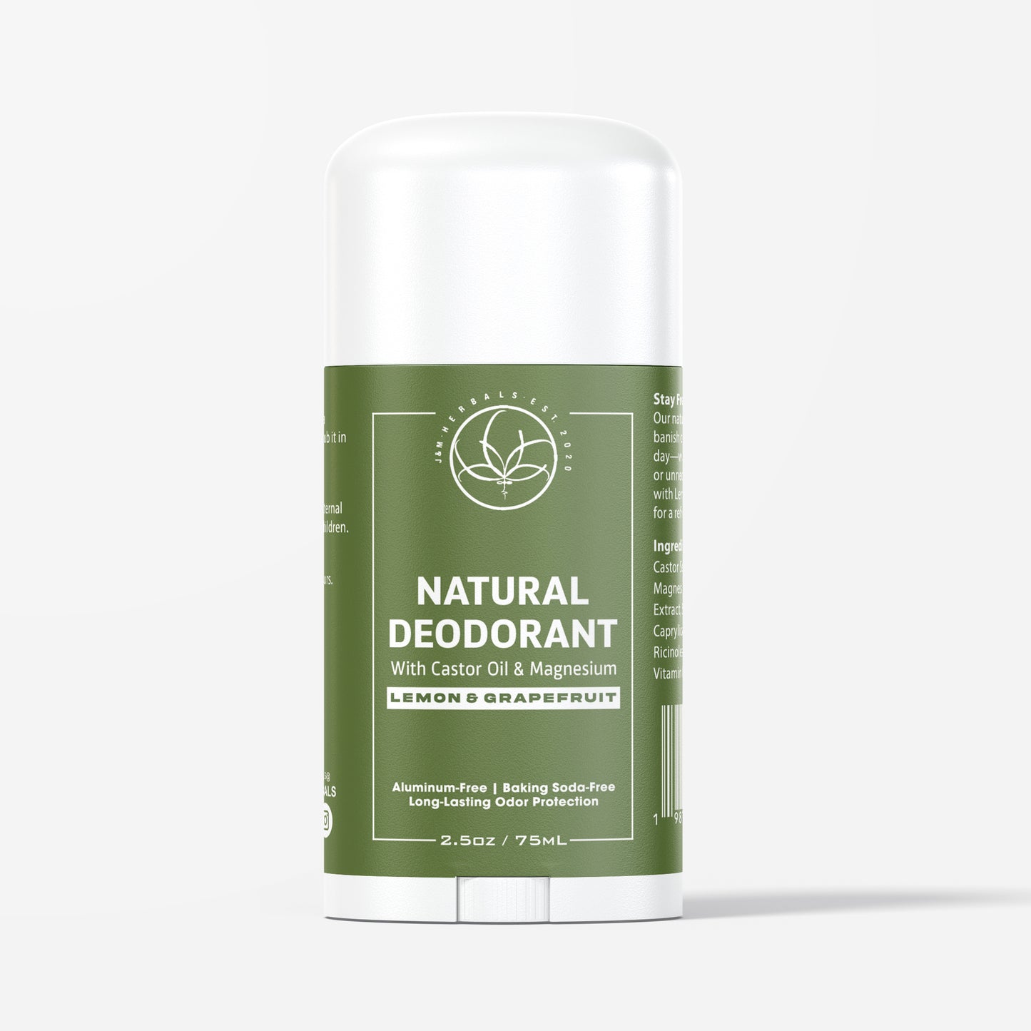 Natural Deodorant with magnesium and castor oil