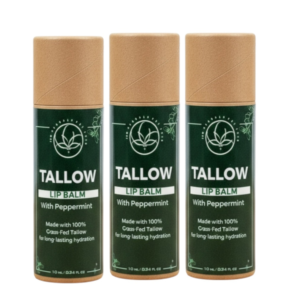 Tallow Lip Balm, Peppermint, Dry lips,