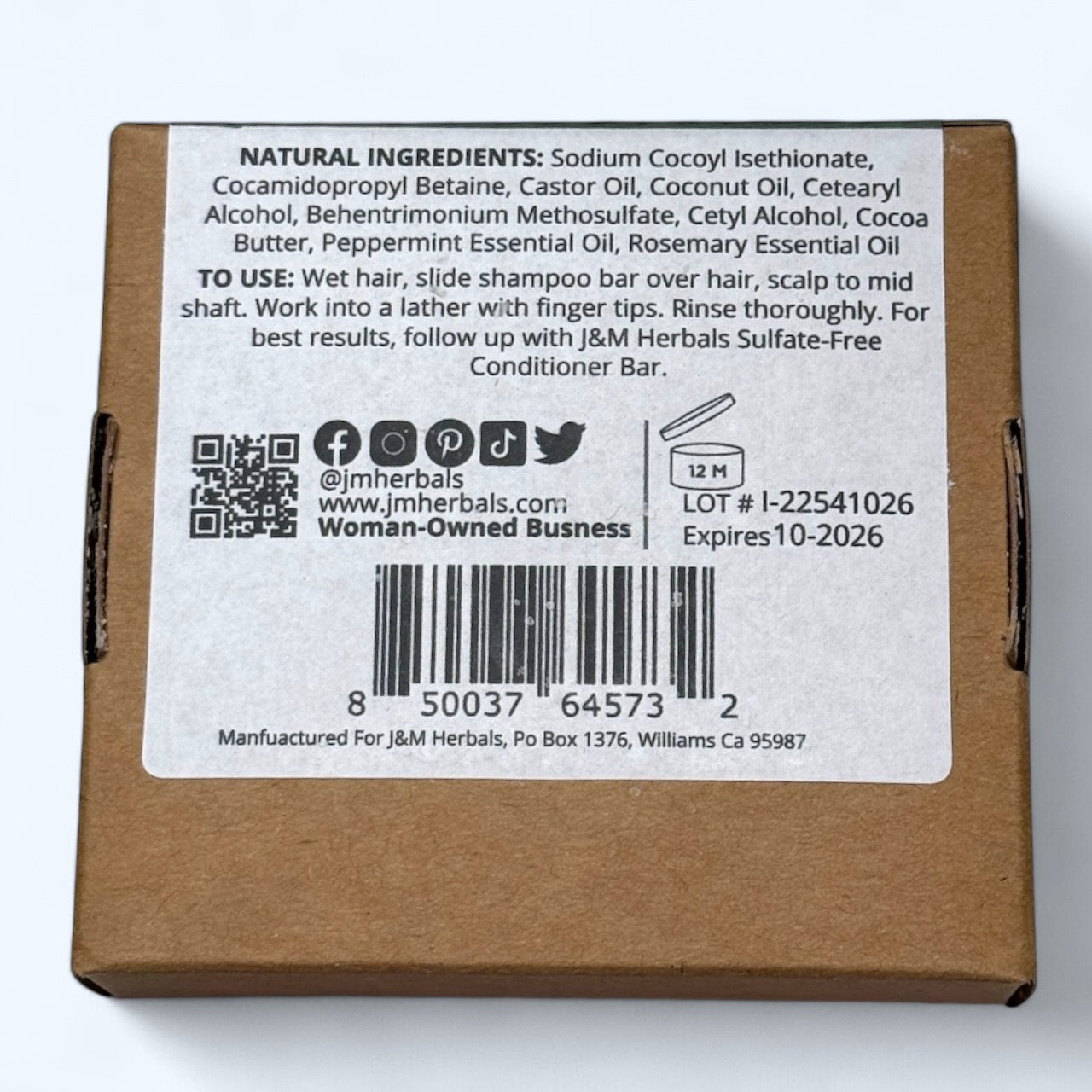 Rosemary + Castor Oil Shampoo Bar | Natural Hair Growth & Thickness