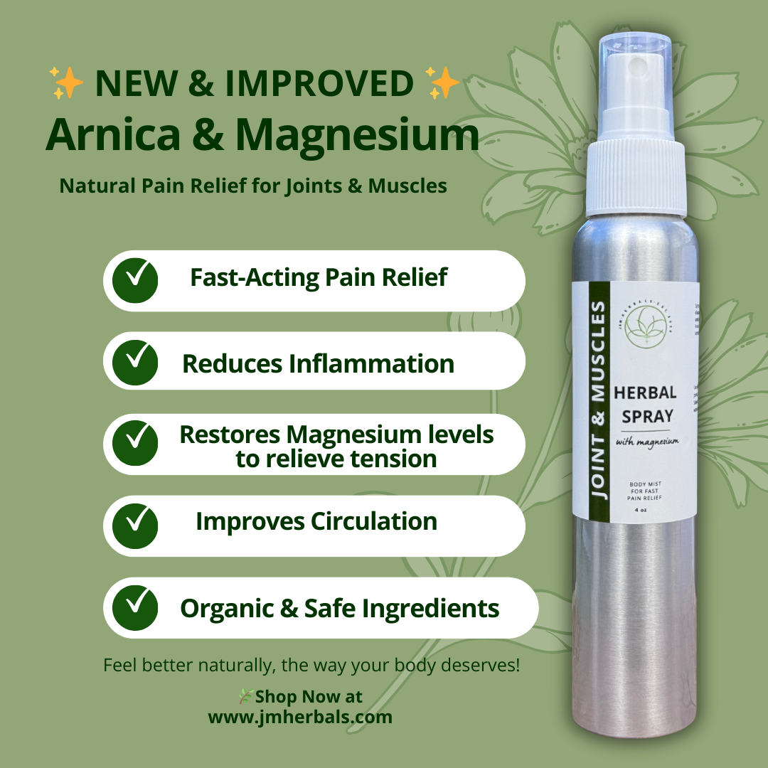Arnica & Magnesium Joint & Muscle Herbal Spray – Fast-Acting Pain Relief Body Mist