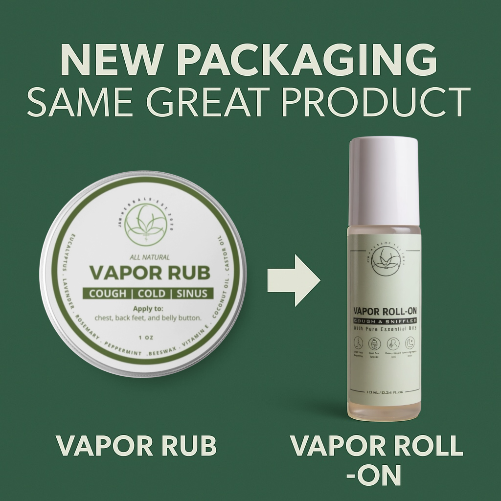 Vapor Roll-On – Natural Relief for Cough, Congestion & Headaches, Safe for babies, moms & families.