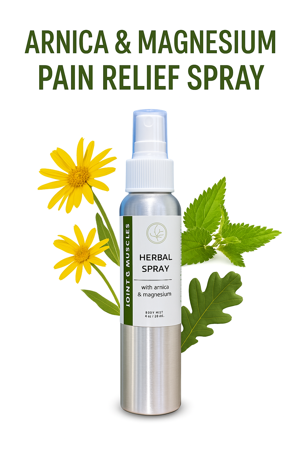 Arnica & Magnesium Joint & Muscle Herbal Spray – Fast-Acting Pain Relief Body Mist