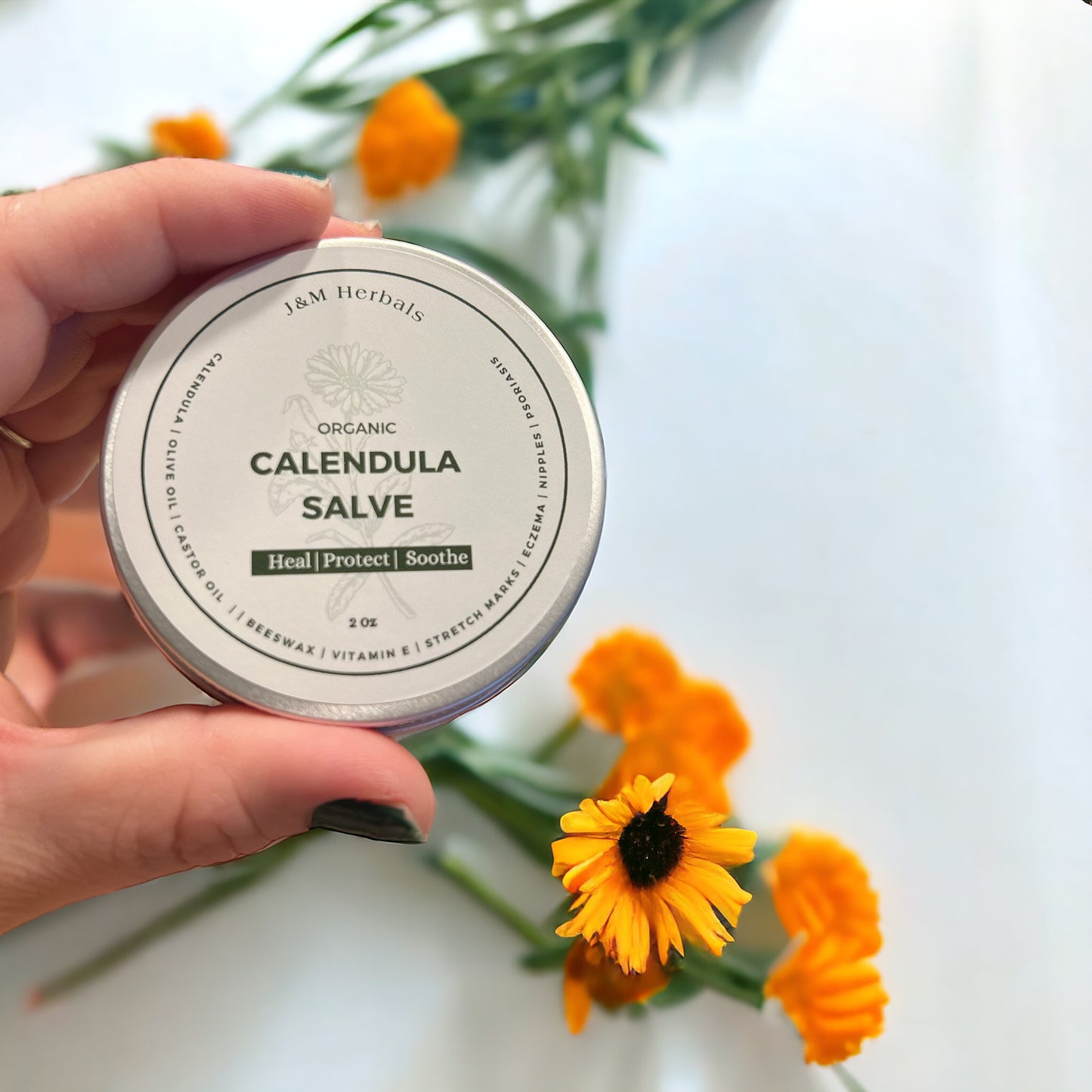 Organic Calendula Healing Salve for Diaper Rash, Eczema, Stretch Marks, & Nipple Care – All-Natural Remedy for Sensitive Skin