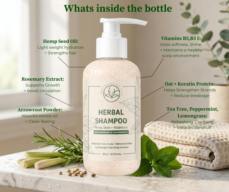 Herbal Hair Care Bundle | Shampoo, Conditioner,  Rosemary tonic, Growth oil