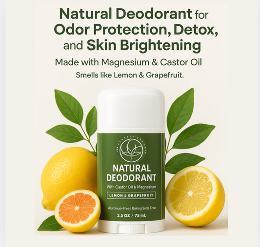 Natural Deodorant with magnesium and castor oil