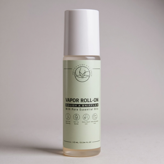 Vapor Roll-On – Natural Relief for Cough, Congestion & Headaches, Safe for babies, moms & families.