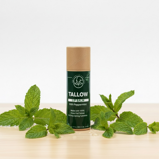 Tallow Lip Balm, Peppermint, Dry lips,