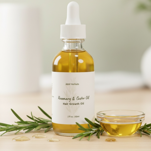 Organic Rosemary & Castor Oil Hair Growth Oil – Strengthen, Nourish