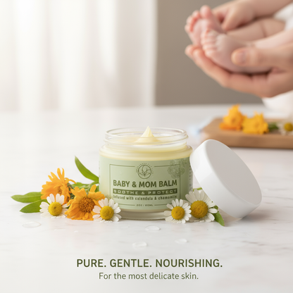 Organic Calendula Healing Salve for Diaper Rash, Eczema, Stretch Marks, & Nipple Care – All-Natural Remedy for Sensitive Skin