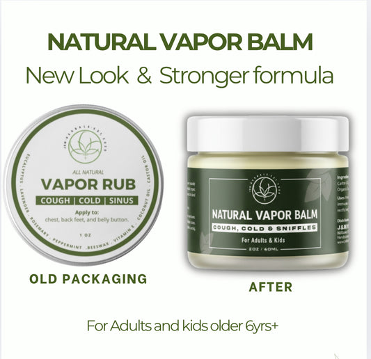 Natural Vapor Rub for Cold, Flu & Congestion Relief| Adult & kids