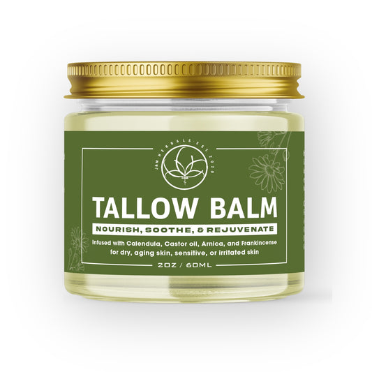 Tallow Balm: Soothes, Heals & Hydrates with Calendula, Arnica, Castor Oil, & Frankincense