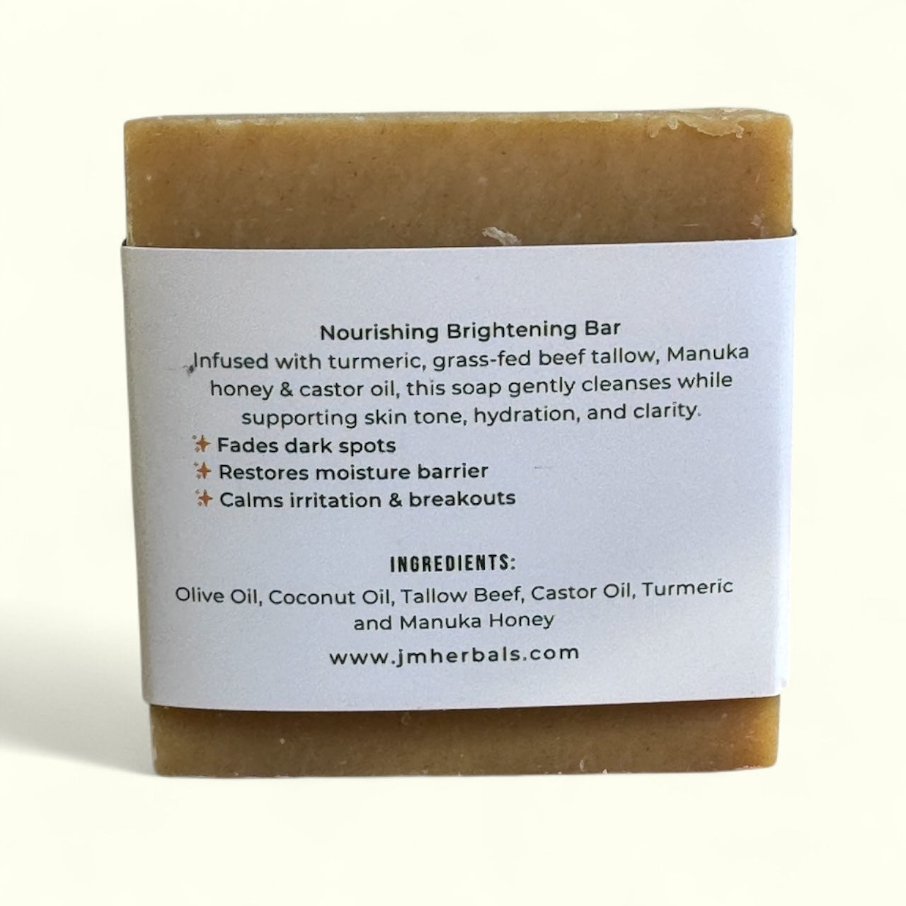 Beef Tallow Turmeric & Manuka Honey Soap Bar– Skin Brightening Restores Nourishes