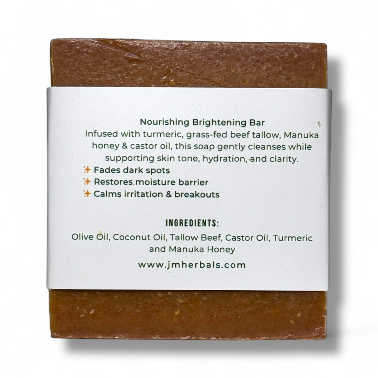 Beef Tallow Turmeric & Manuka Honey Soap Bar– Skin Brightening Restores Nourishes