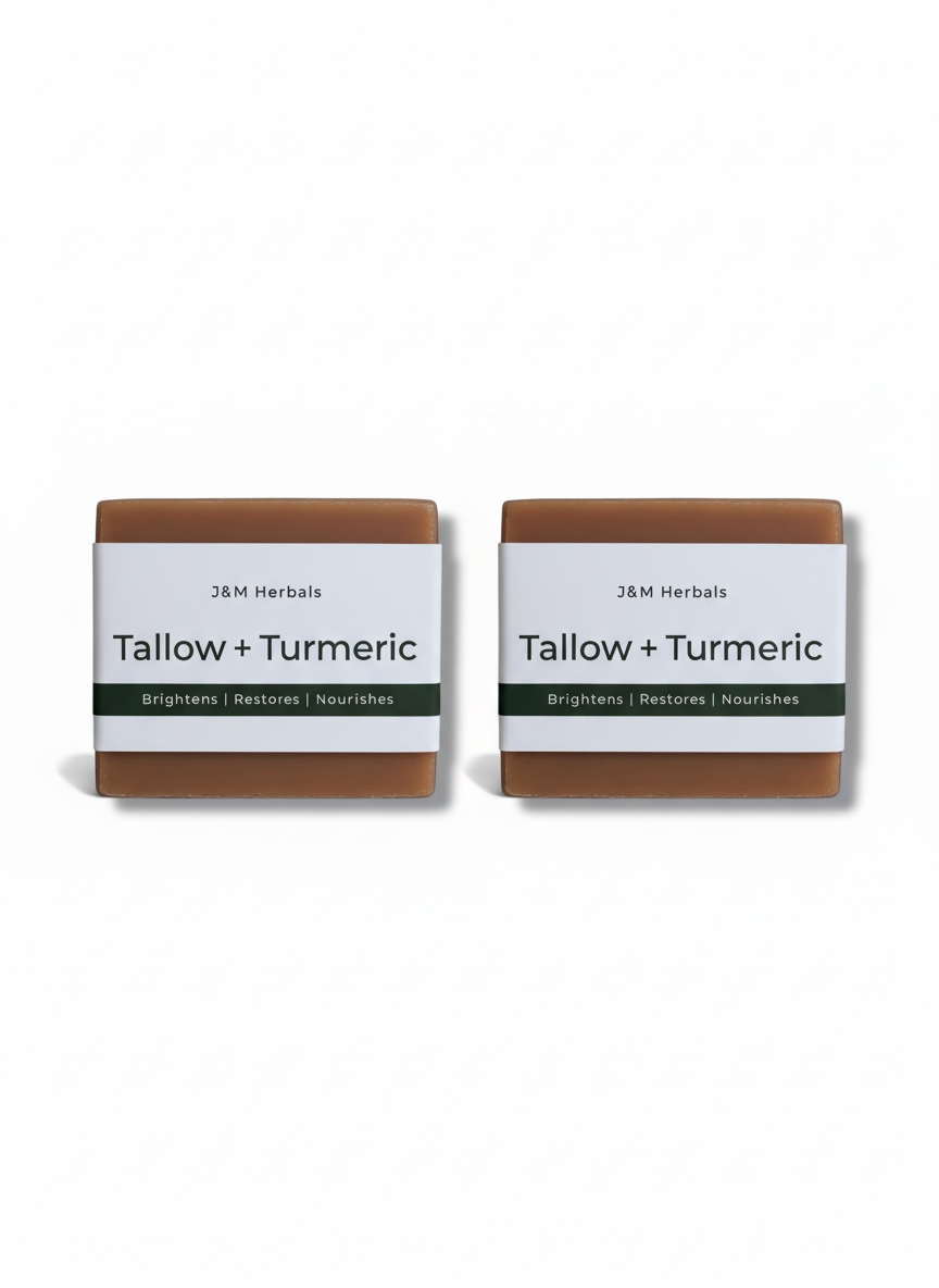 Beef Tallow Turmeric & Manuka Honey Soap Bar– Skin Brightening Restores Nourishes