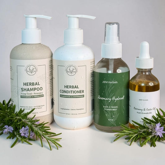 Herbal Hair Care Bundle | Shampoo, Conditioner,  Rosemary tonic, Growth oil