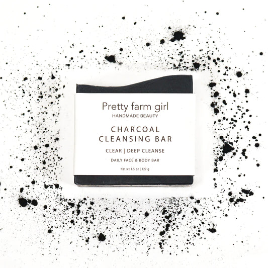 Charcoal Cleansing Bar | Face + Body Bar | Detox Soap Bar | Charcoal | Neem Oil | Tea Tree